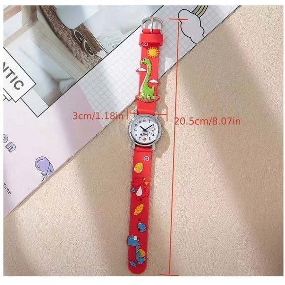 Watch Dinosaur Dino Youth Quartz Silicone Colorful Buckle Band Analog - Picture 7 of 16